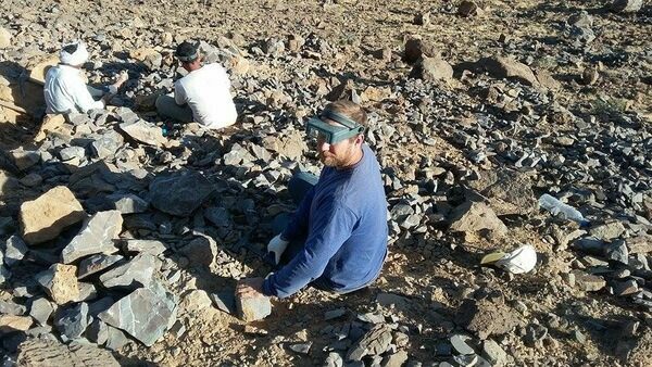 Collecting trilobites at the Jorf locality in 2015
